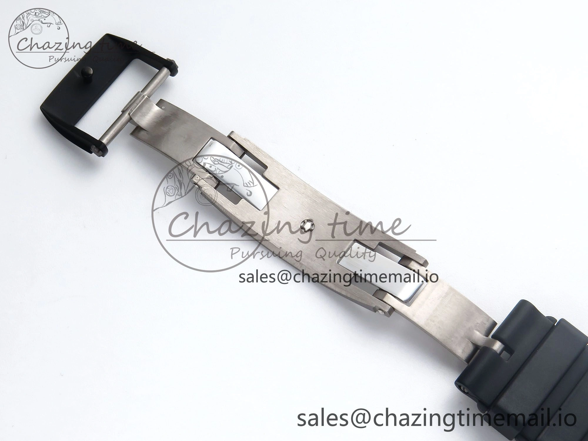 RM061 Black Ceramic ZF 1:1 Best Edition on White Rubber Strap RMUL2 Super Clone