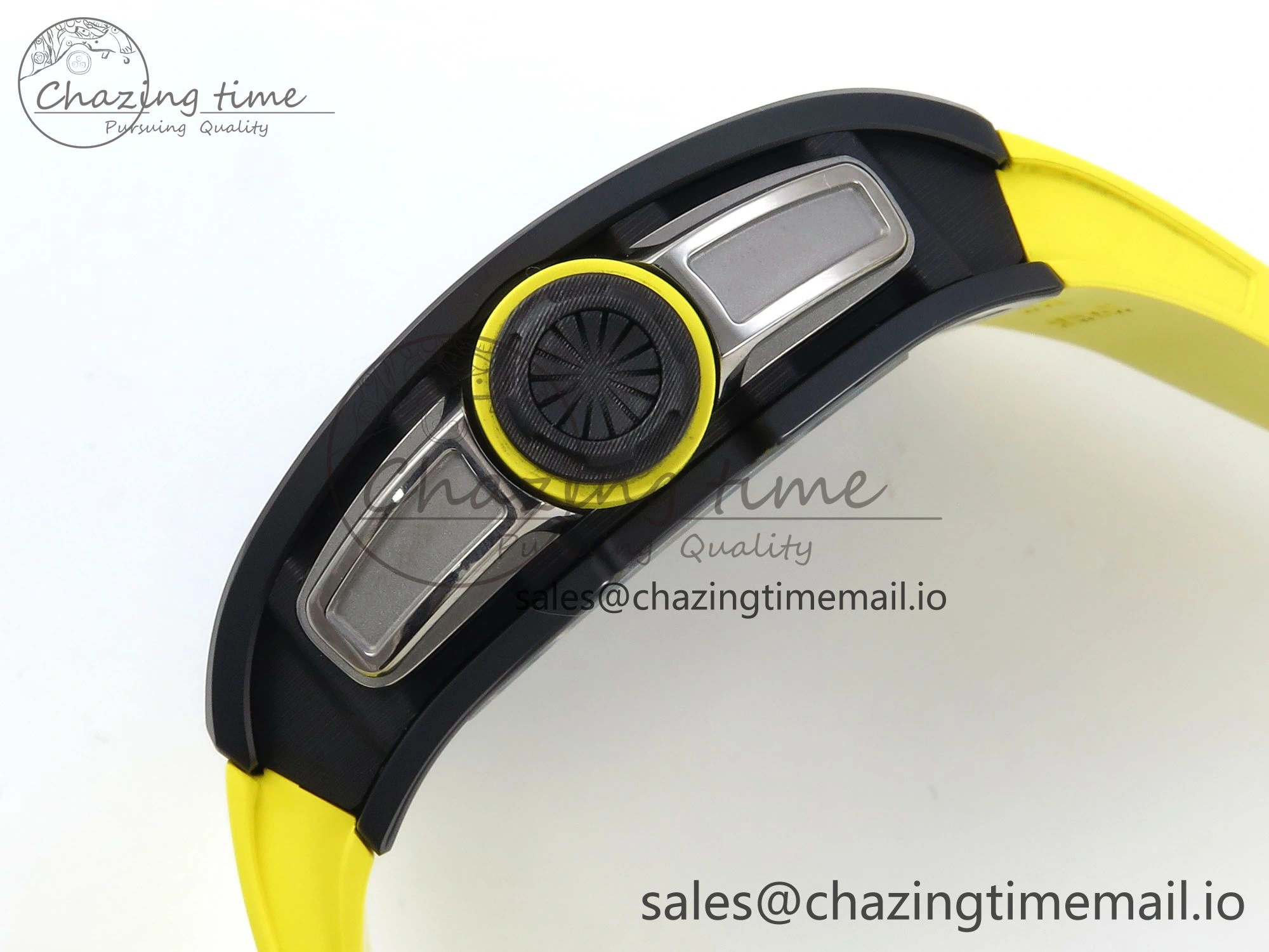 RM061 Black Ceramic ZF 1:1 Best Edition on Yellow Rubber Strap RMUL2 Super Clone