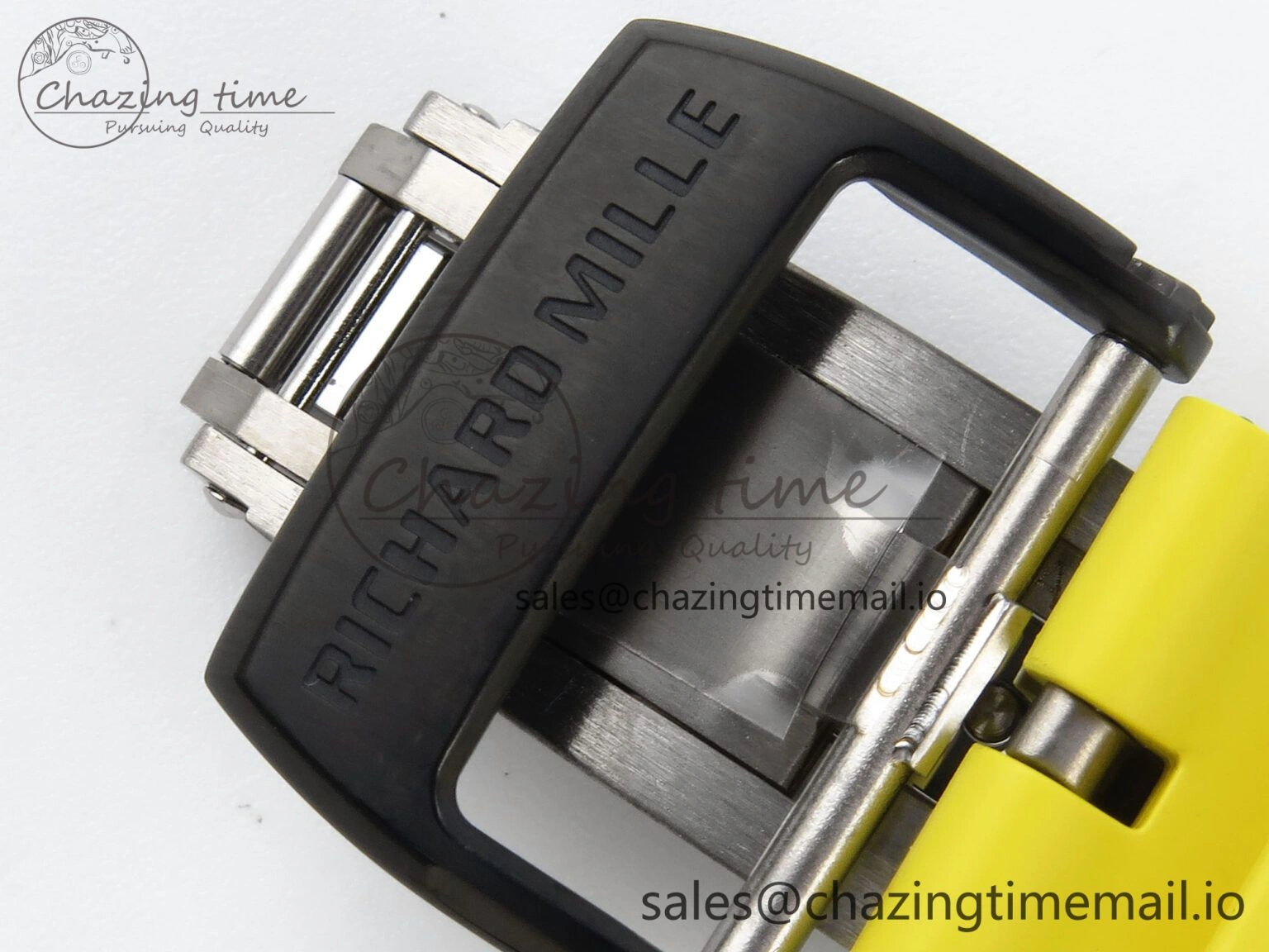 RM061 Black Ceramic ZF 1:1 Best Edition on Yellow Rubber Strap RMUL2 Super Clone