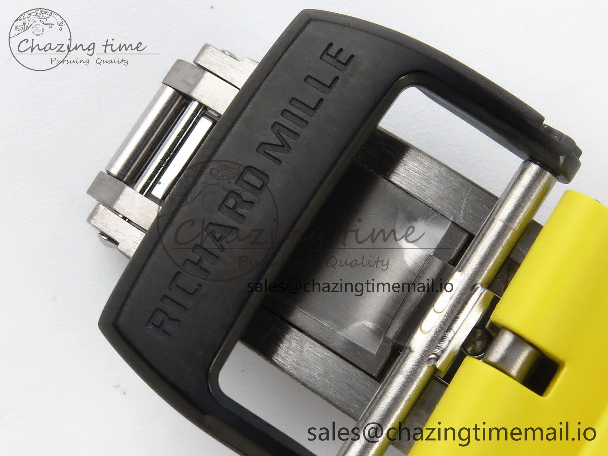 RM061 Black Ceramic ZF 1:1 Best Edition on Yellow Rubber Strap RMUL2 Super Clone
