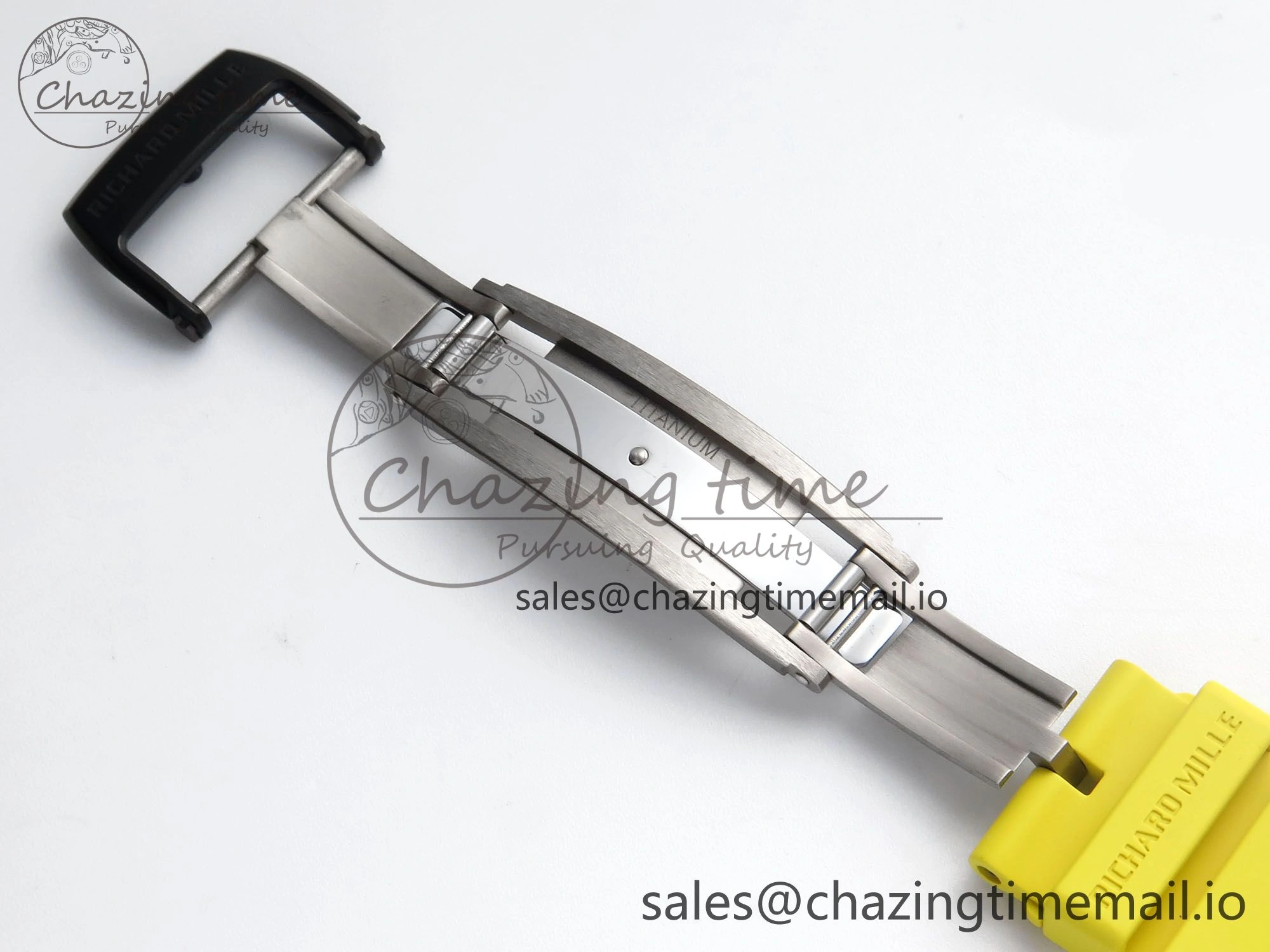 RM061 Black Ceramic ZF 1:1 Best Edition on Yellow Rubber Strap RMUL2 Super Clone