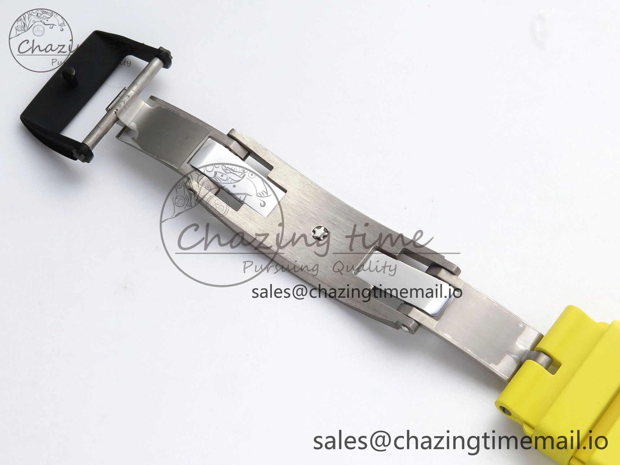 RM061 Black Ceramic ZF 1:1 Best Edition on Yellow Rubber Strap RMUL2 Super Clone