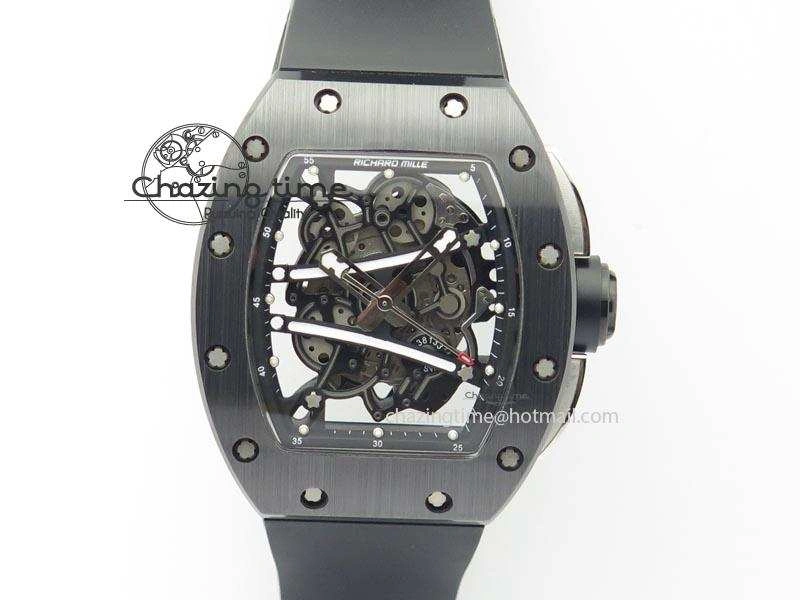 RM061 Black Inner Bezel Skeleton Dial On Black Rubber Strap MIYOTA8215 KVF
