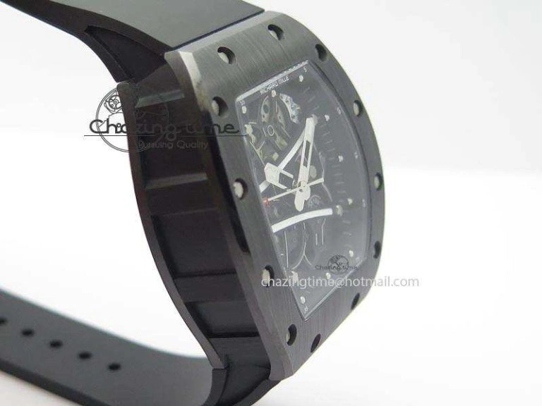 RM061 Black Inner Bezel Skeleton Dial On Black Rubber Strap MIYOTA8215 KVF