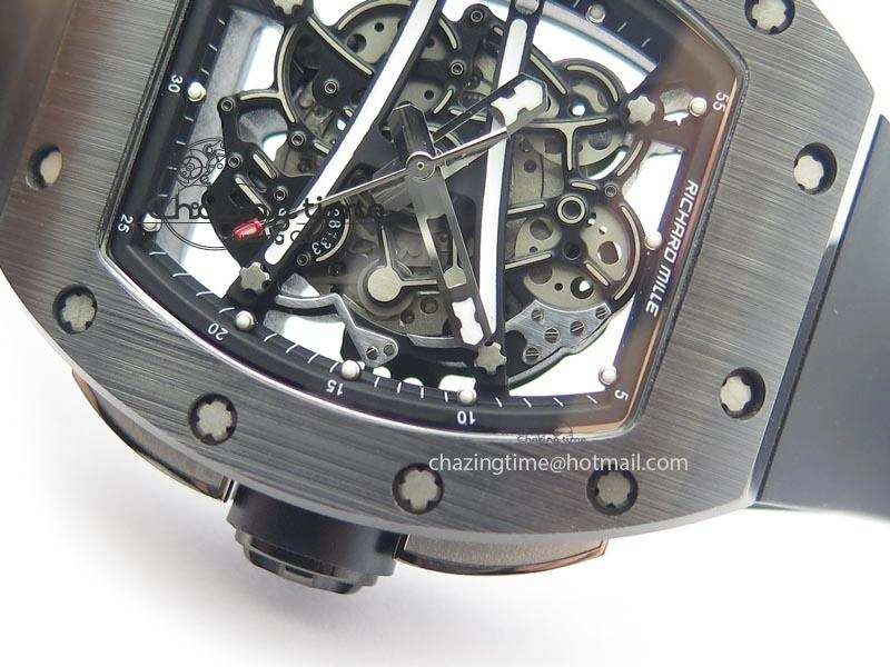 RM061 Black Inner Bezel Skeleton Dial On Black Rubber Strap MIYOTA8215 KVF