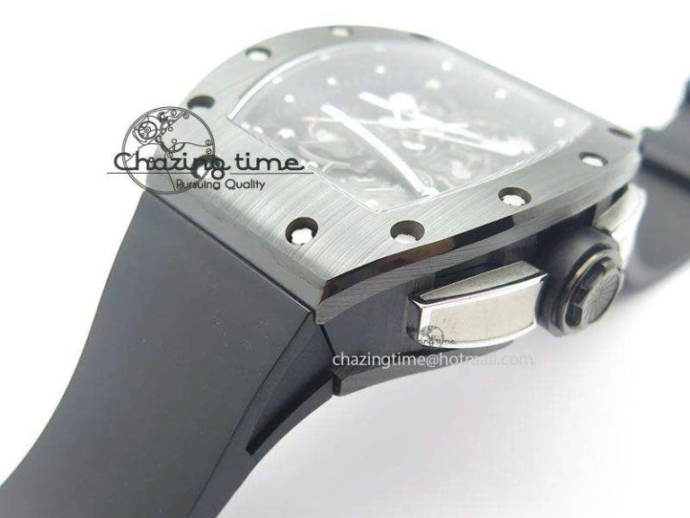 RM061 Black Inner Bezel Skeleton Dial On Black Rubber Strap MIYOTA8215 KVF