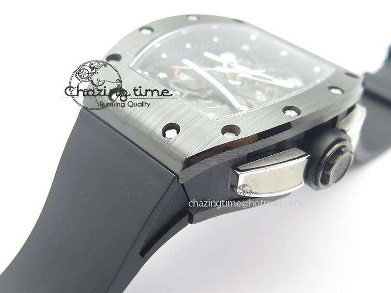 RM061 Black Inner Bezel Skeleton Dial On Black Rubber Strap MIYOTA8215 KVF
