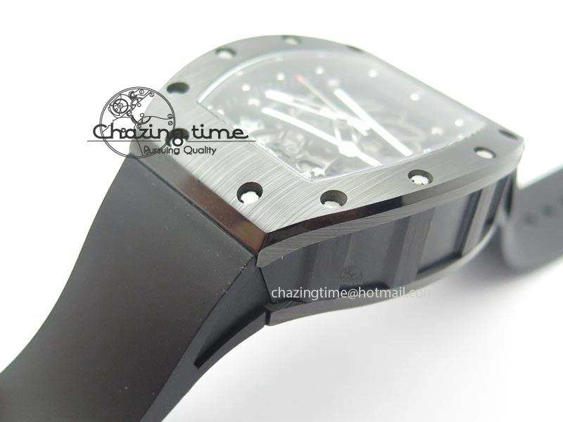 RM061 Black Inner Bezel Skeleton Dial On Black Rubber Strap MIYOTA8215 KVF