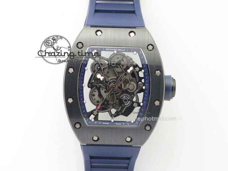 RM061 Blue Inner Bezel Skeleton Dial On Blue Rubber Strap MIYOTA8215 KVF