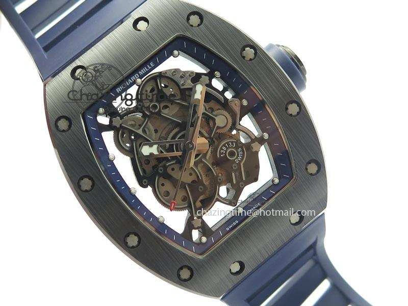RM061 Blue Inner Bezel Skeleton Dial On Blue Rubber Strap MIYOTA8215 KVF