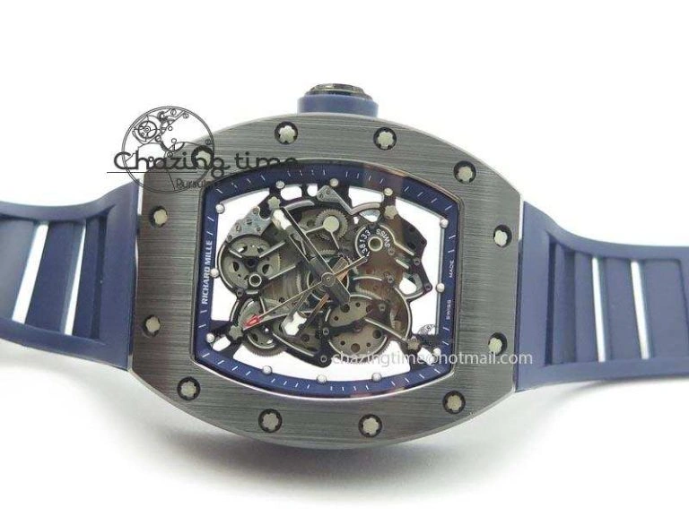 RM061 Blue Inner Bezel Skeleton Dial On Blue Rubber Strap MIYOTA8215 KVF