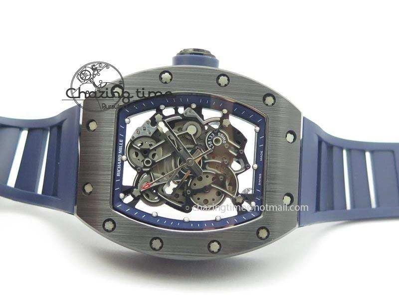 RM061 Blue Inner Bezel Skeleton Dial On Blue Rubber Strap MIYOTA8215 KVF