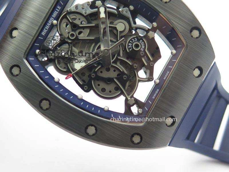 RM061 Blue Inner Bezel Skeleton Dial On Blue Rubber Strap MIYOTA8215 KVF