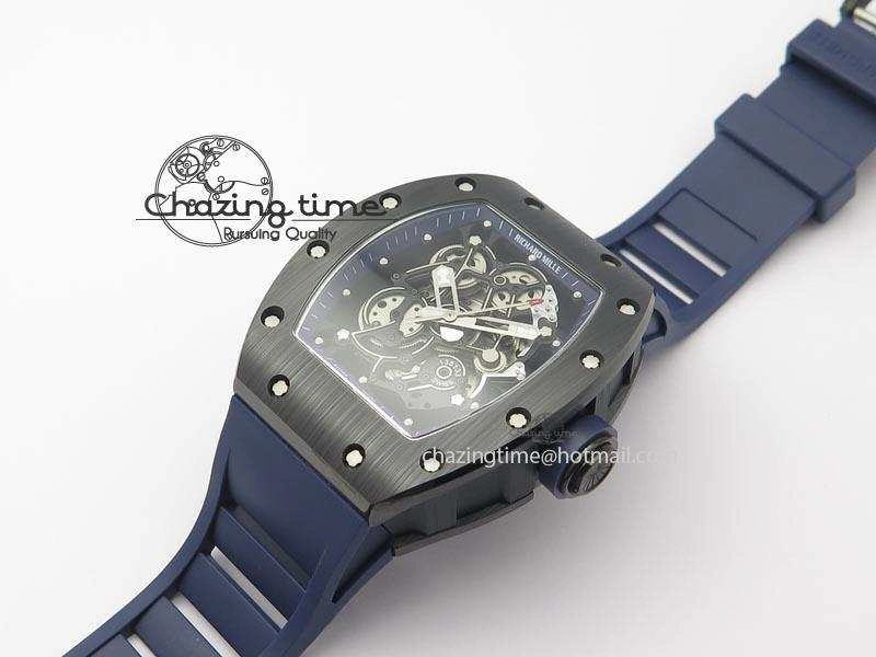 RM061 Blue Inner Bezel Skeleton Dial On Blue Rubber Strap MIYOTA8215 KVF