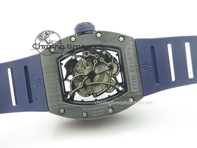 RM061 Blue Inner Bezel Skeleton Dial On Blue Rubber Strap MIYOTA8215 KVF