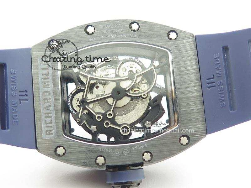 RM061 Blue Inner Bezel Skeleton Dial On Blue Rubber Strap MIYOTA8215 KVF