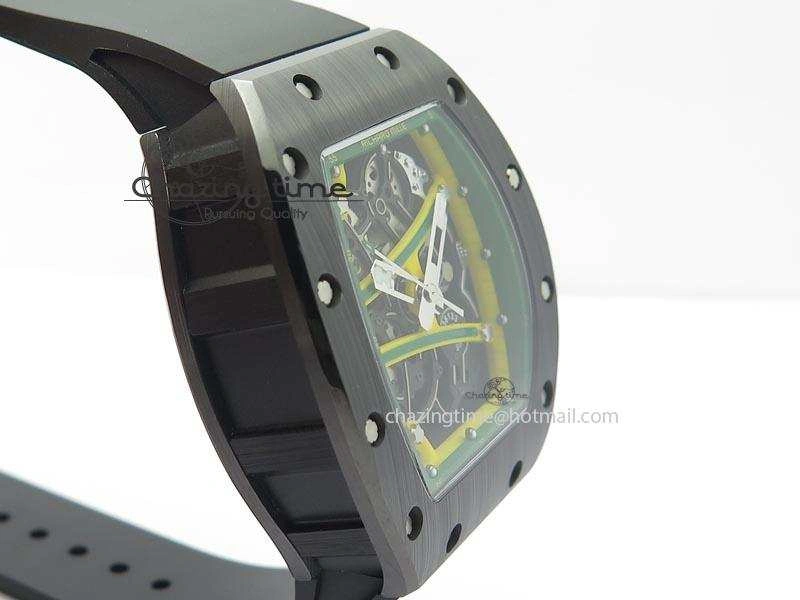 RM061 Green Inner Bezel Skeleton Dial On Black Rubber Strap MIYOTA8215 KVF