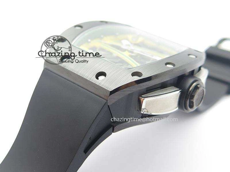 RM061 Green Inner Bezel Skeleton Dial On Black Rubber Strap MIYOTA8215 KVF