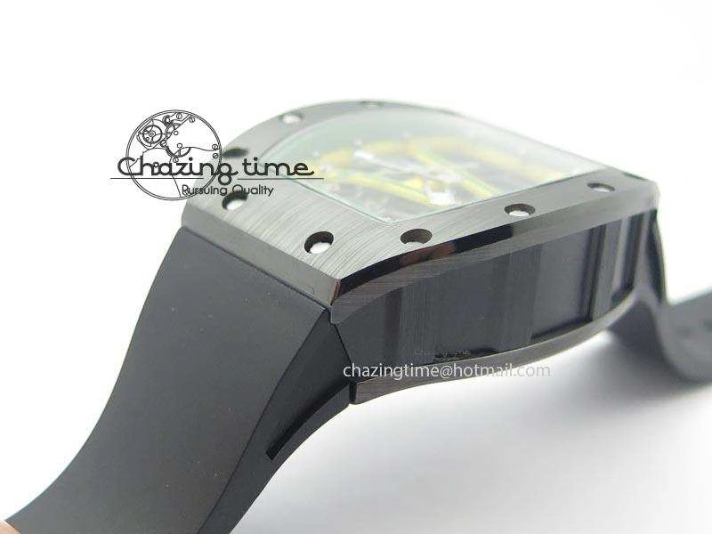 RM061 Green Inner Bezel Skeleton Dial On Black Rubber Strap MIYOTA8215 KVF