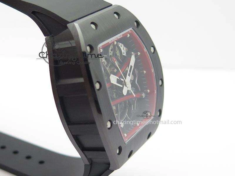 RM061 Red Inner Bezel Skeleton Dial On Black Rubber Strap MIYOTA8215 KVF