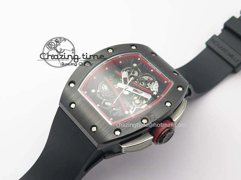 RM061 Red Inner Bezel Skeleton Dial On Black Rubber Strap MIYOTA8215 KVF