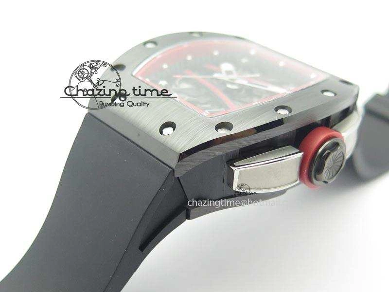 RM061 Red Inner Bezel Skeleton Dial On Black Rubber Strap MIYOTA8215 KVF