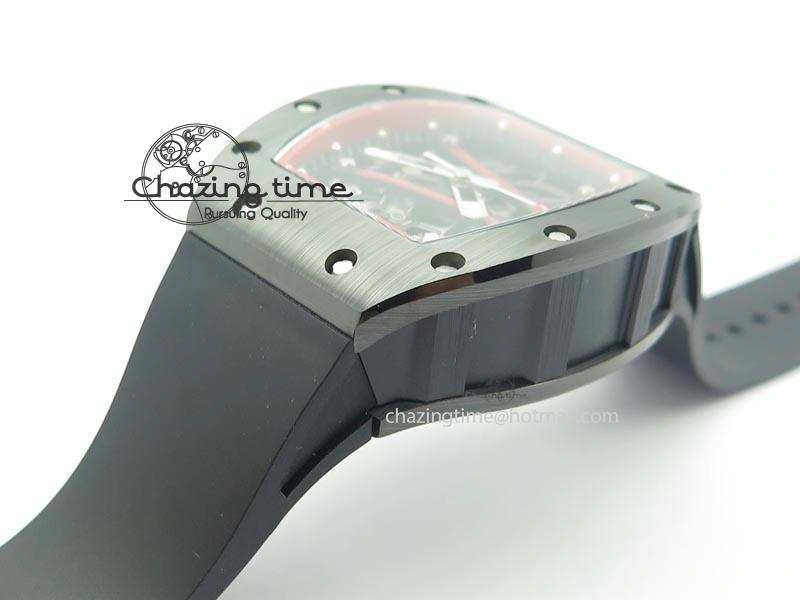 RM061 Red Inner Bezel Skeleton Dial On Black Rubber Strap MIYOTA8215 KVF