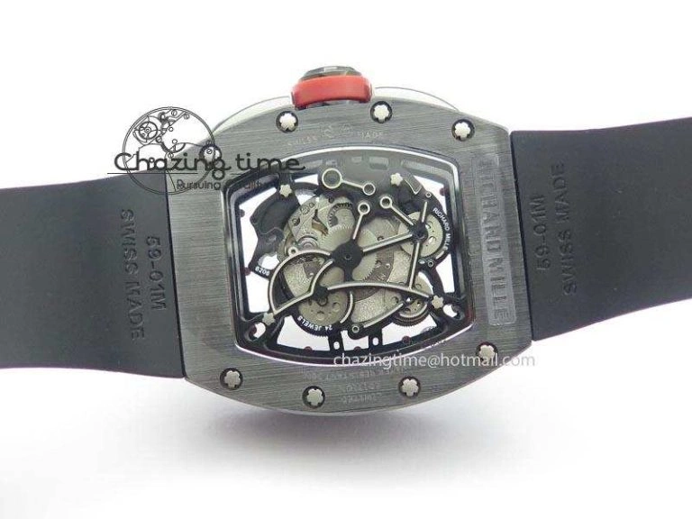 RM061 Red Inner Bezel Skeleton Dial On Black Rubber Strap MIYOTA8215 KVF
