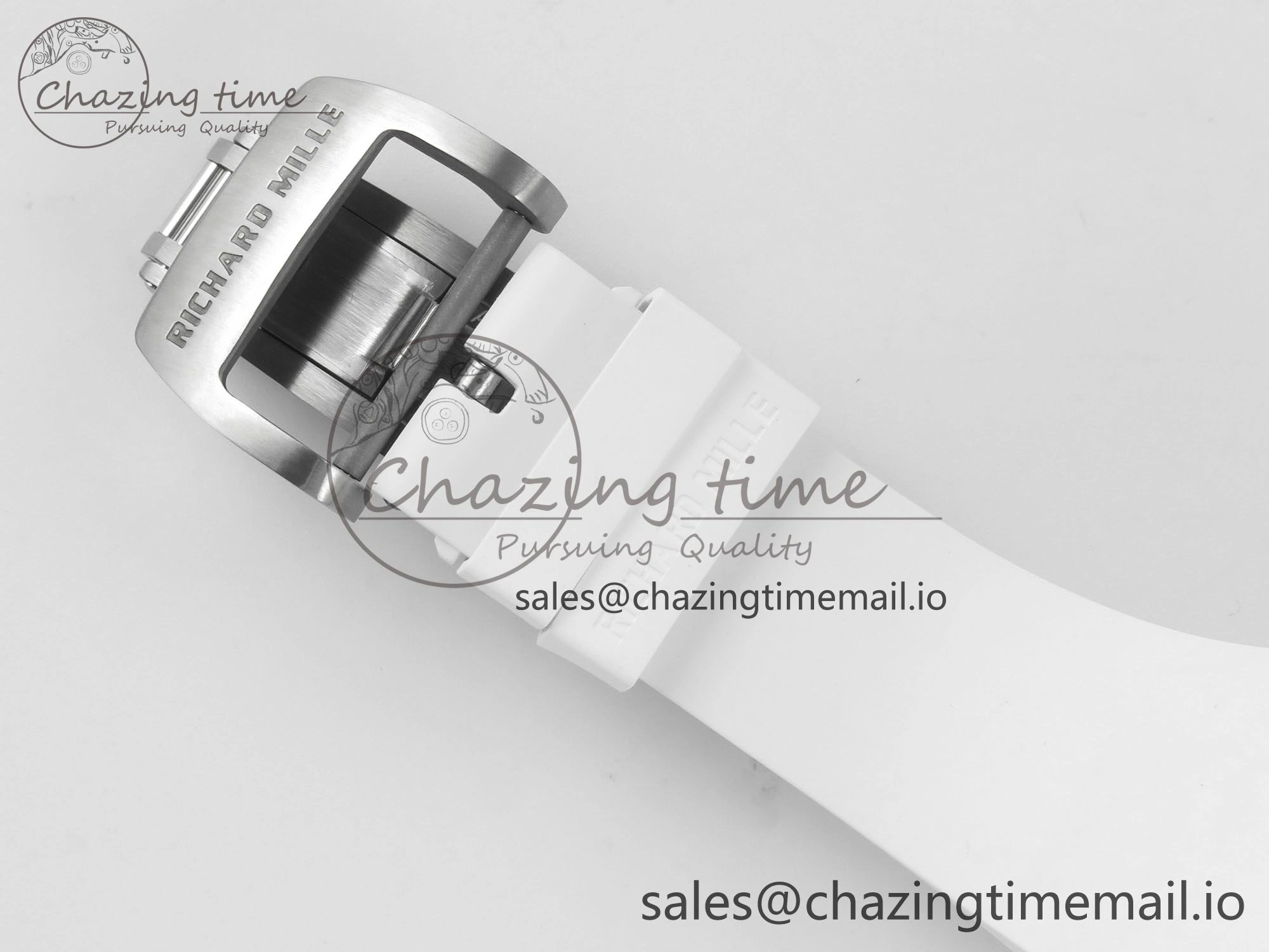RM061 White Ceramic APSF 1:1 Best Edition Yellow Green Skeleton Dial on White Rubber Strap RMUL2 Super Clone