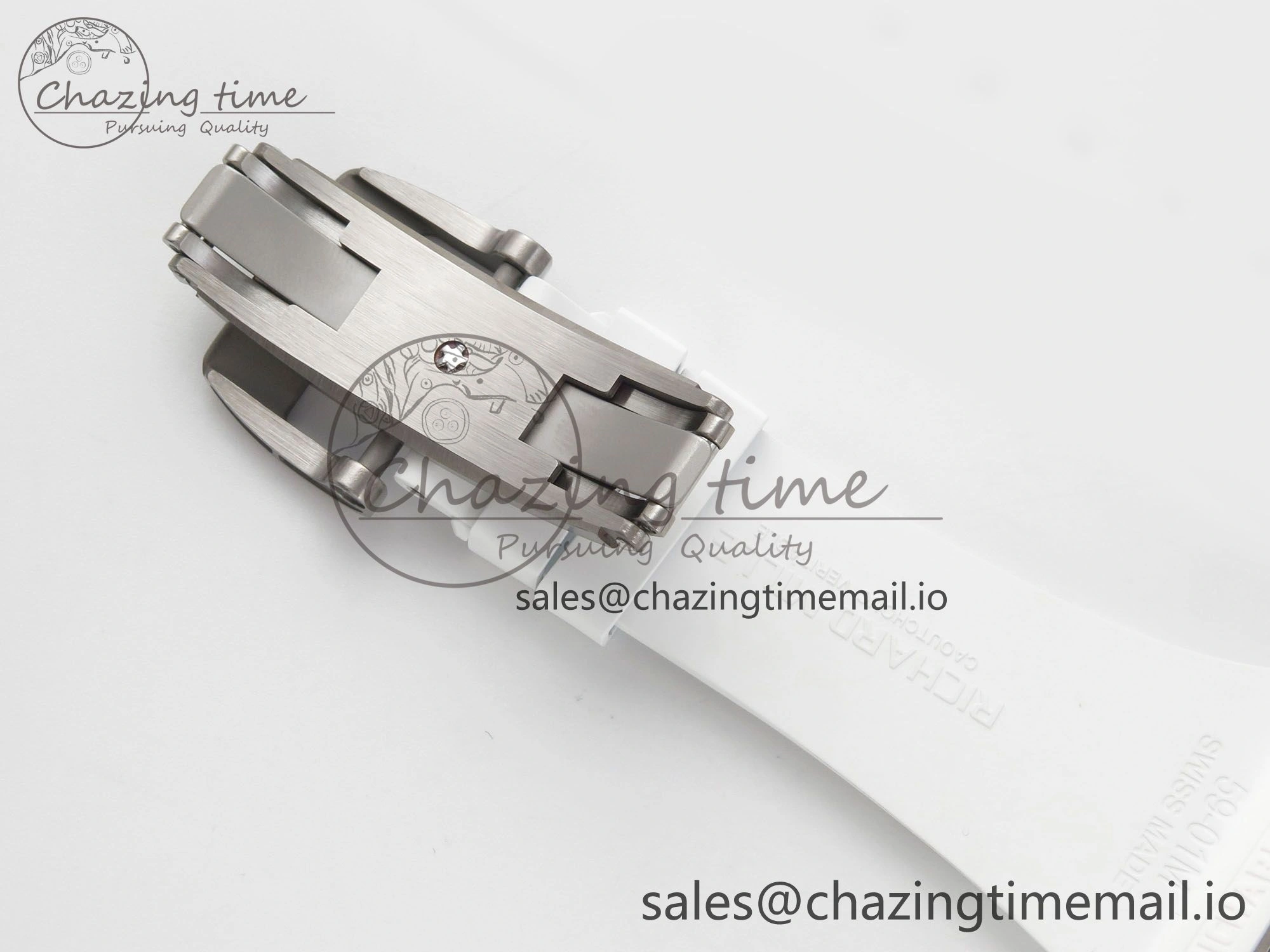 RM061 White Ceramic APSF 1:1 Best Edition Yellow Green Skeleton Dial on White Rubber Strap RMUL2 Super Clone