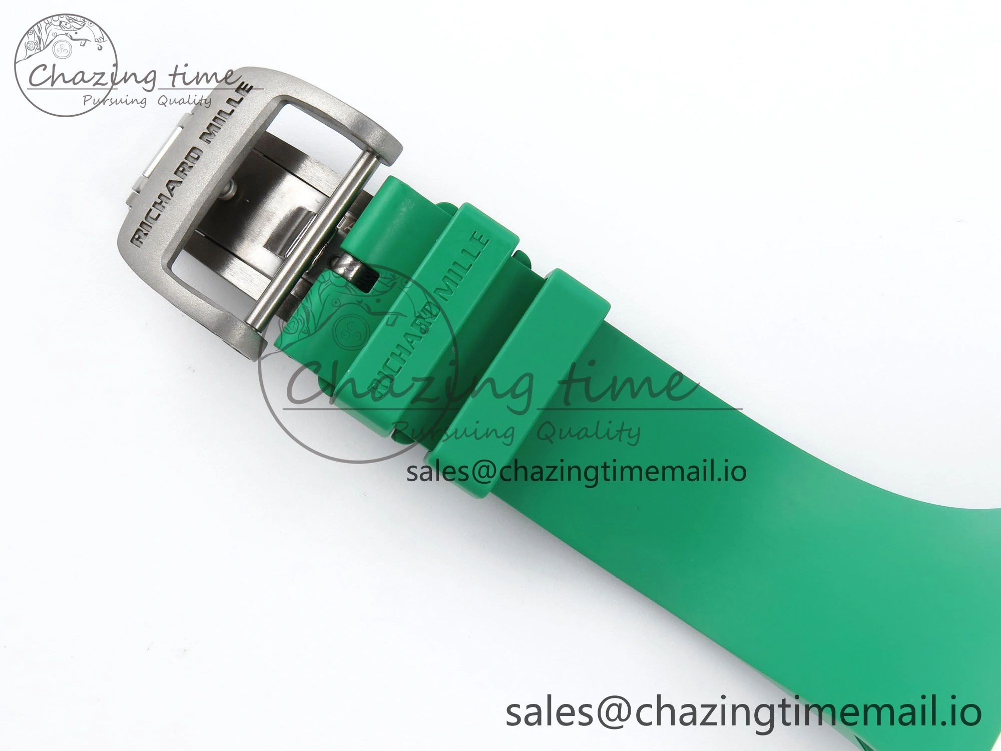 RM061 White Ceramic ZF 1:1 Best Edition on Green Rubber Strap RMUL2 Super Clone