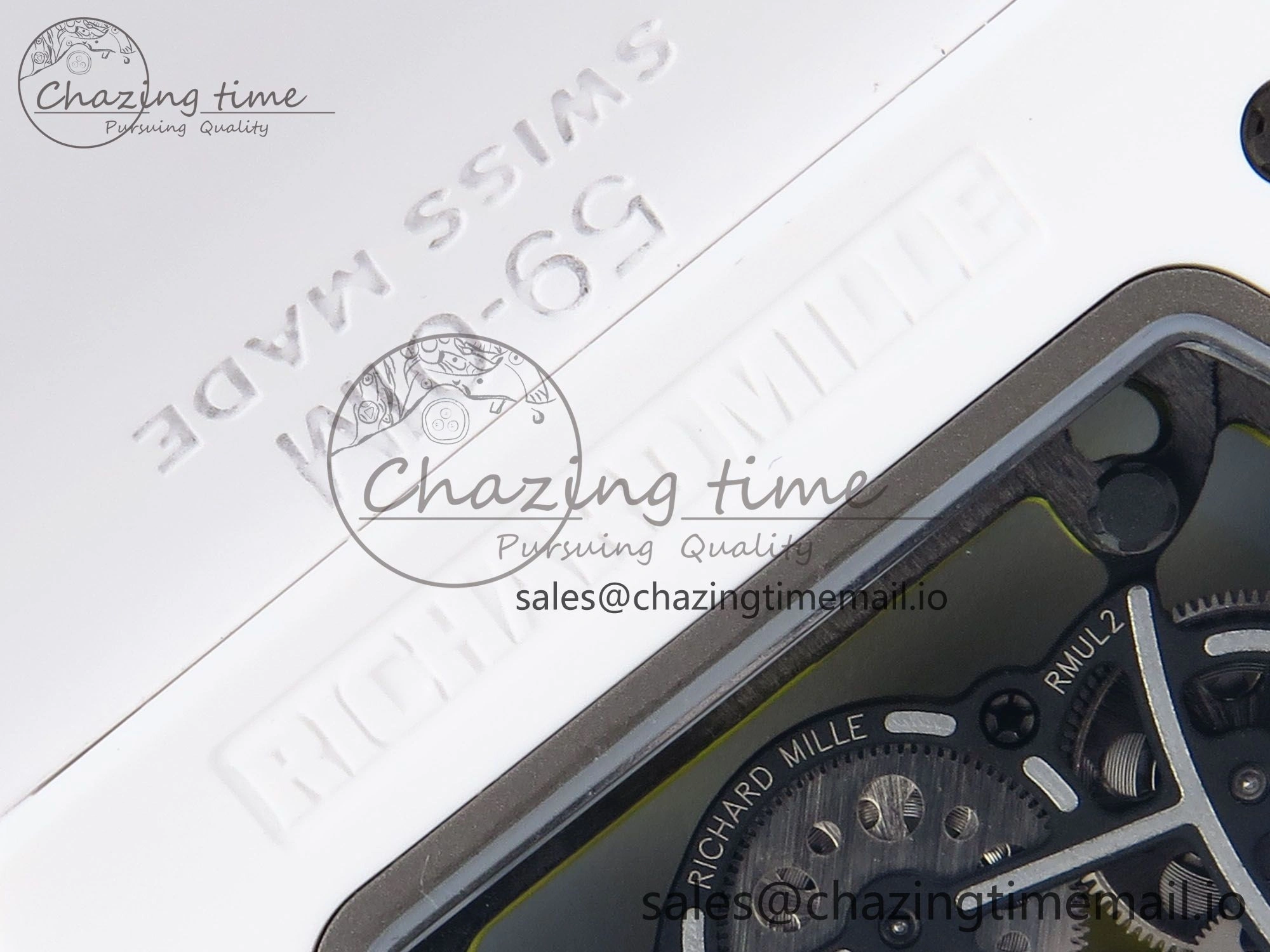 RM061 White Ceramic ZF 1:1 Best Edition on White Rubber Strap RMUL2 Super Clone