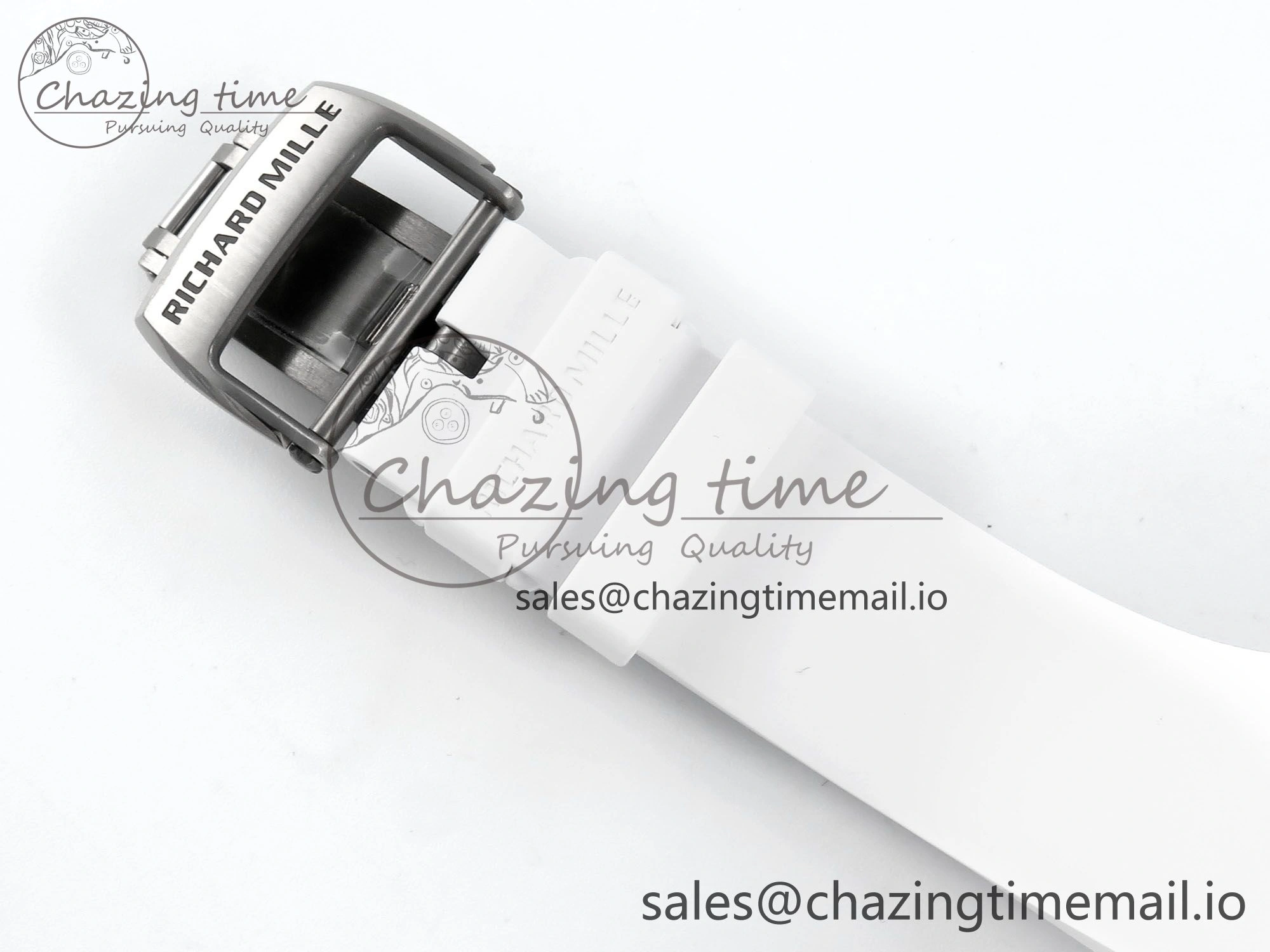 RM061 White Ceramic ZF 1:1 Best Edition on White Rubber Strap RMUL2 Super Clone