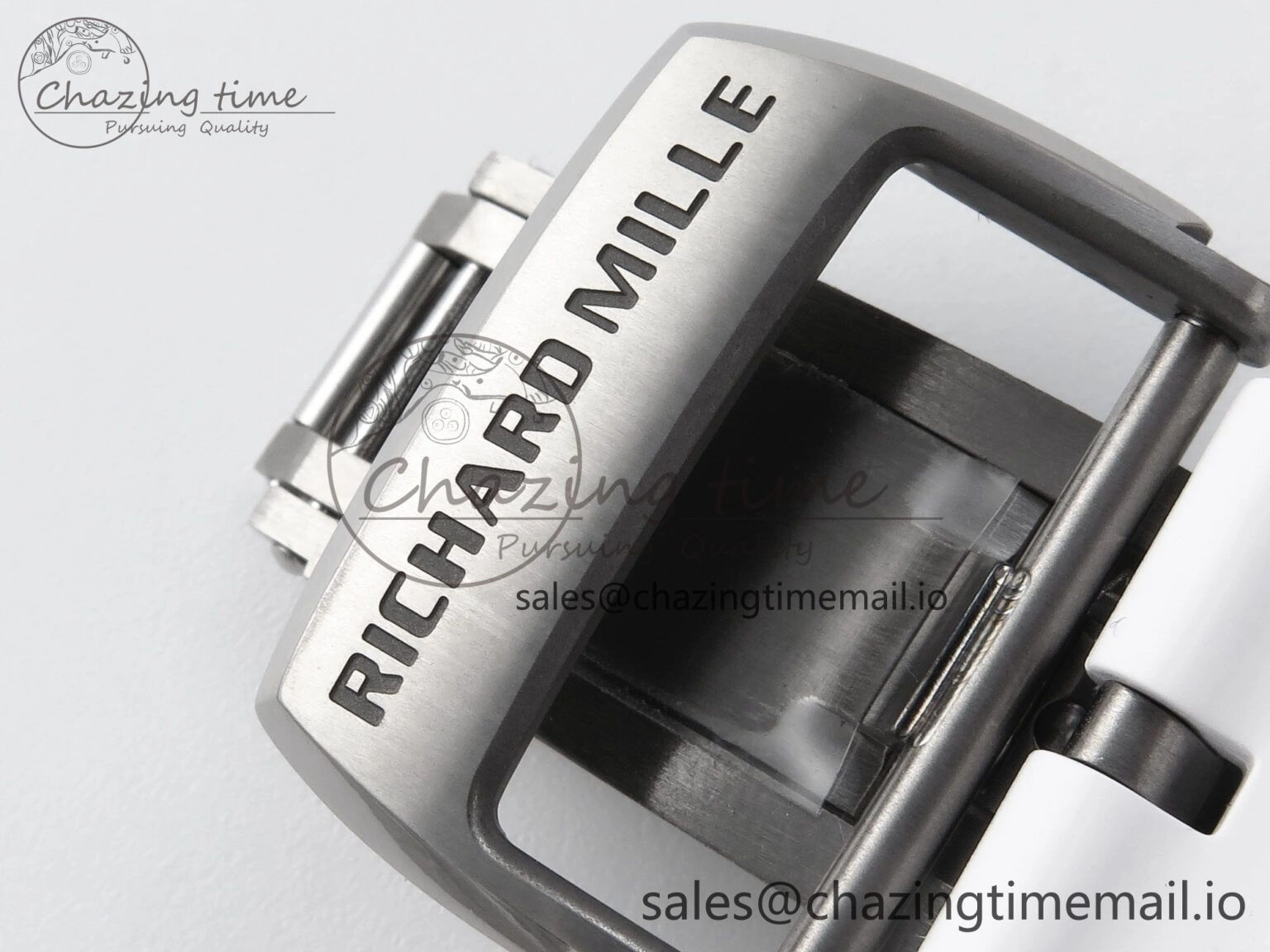RM061 White Ceramic ZF 1:1 Best Edition on White Rubber Strap RMUL2 Super Clone