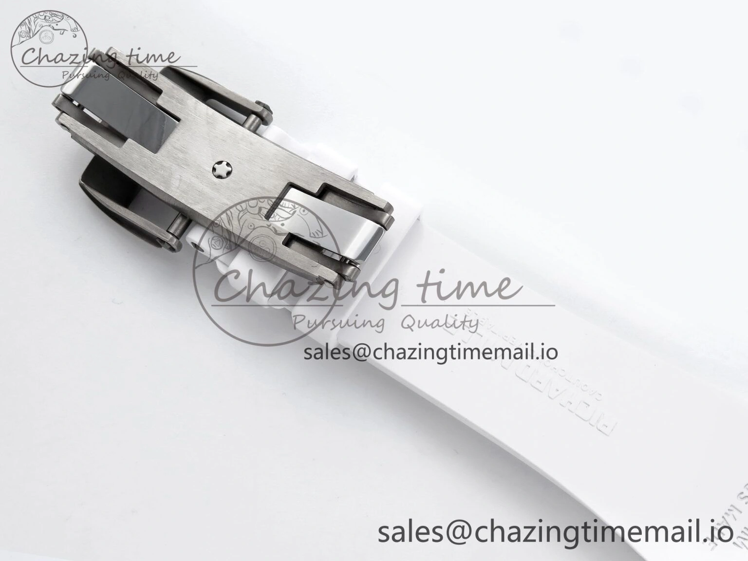 RM061 White Ceramic ZF 1:1 Best Edition on White Rubber Strap RMUL2 Super Clone