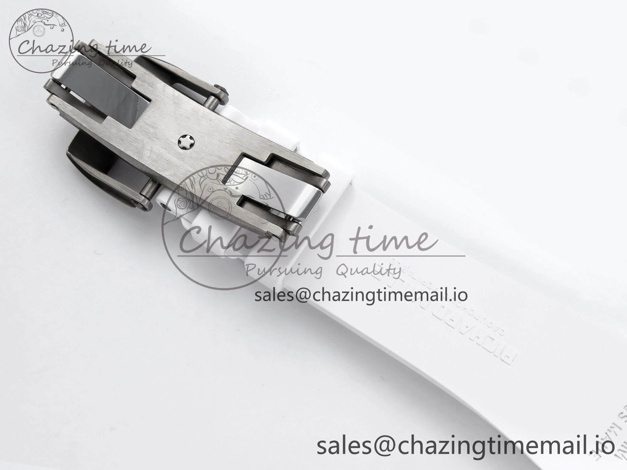 RM061 White Ceramic ZF 1:1 Best Edition on White Rubber Strap RMUL2 Super Clone