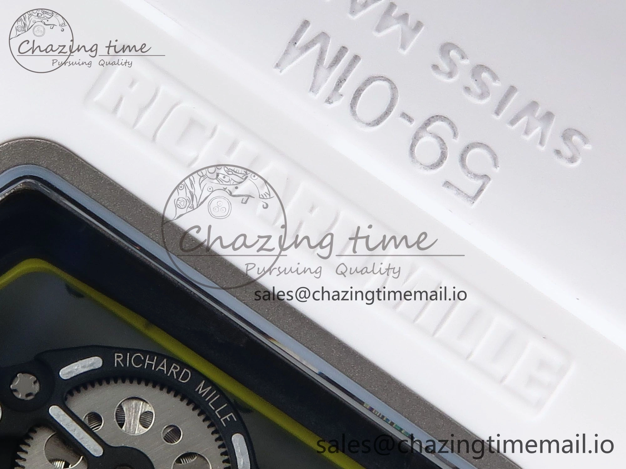 RM061 White Ceramic ZF 1:1 Best Edition on White Rubber Strap RMUL2 Super Clone
