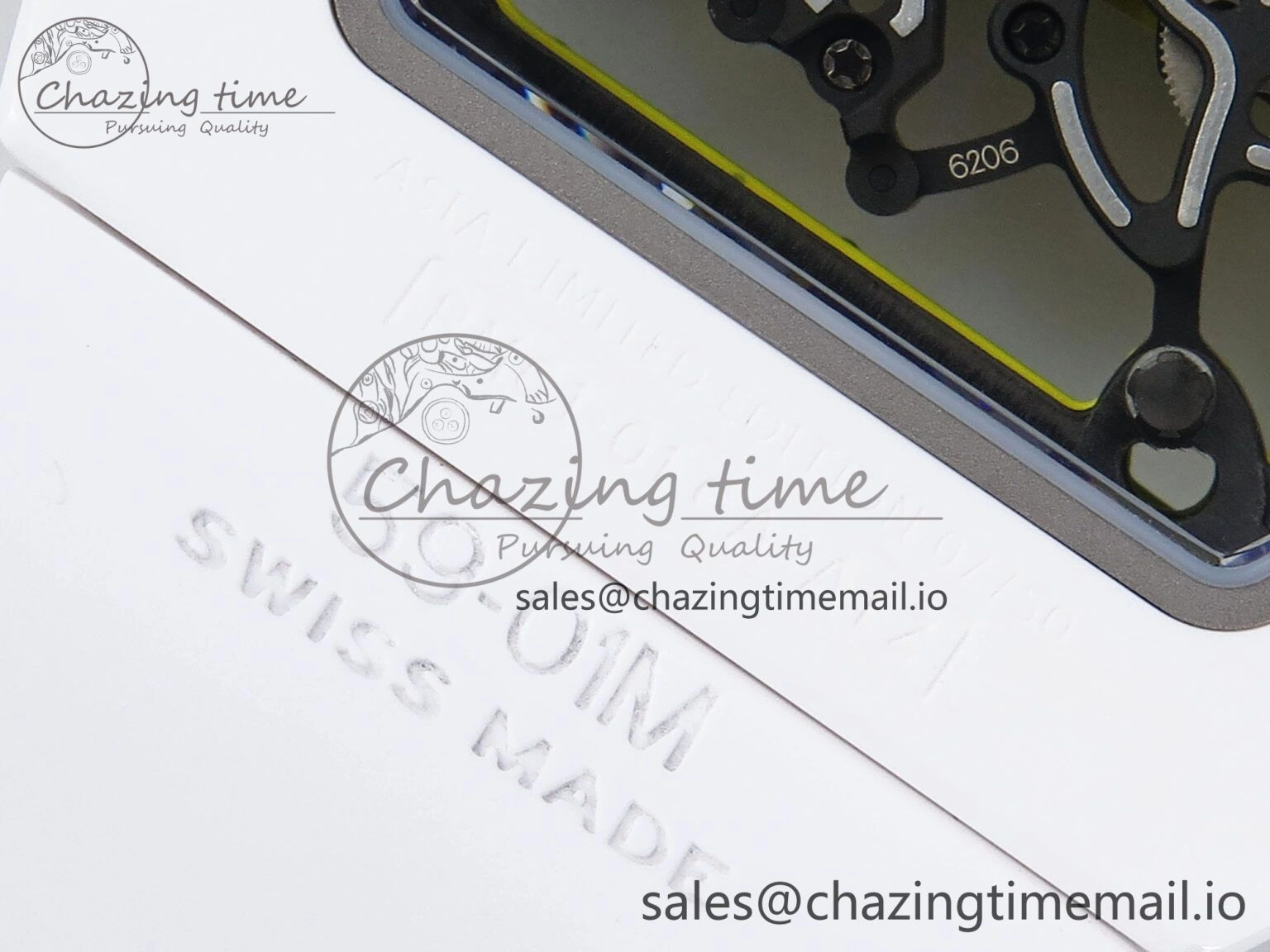 RM061 White Ceramic ZF 1:1 Best Edition on White Rubber Strap RMUL2 Super Clone