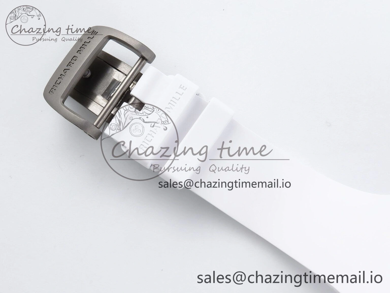 RM061 White Ceramic ZF 1:1 Best Edition on White Rubber Strap RMUL2 Super Clone