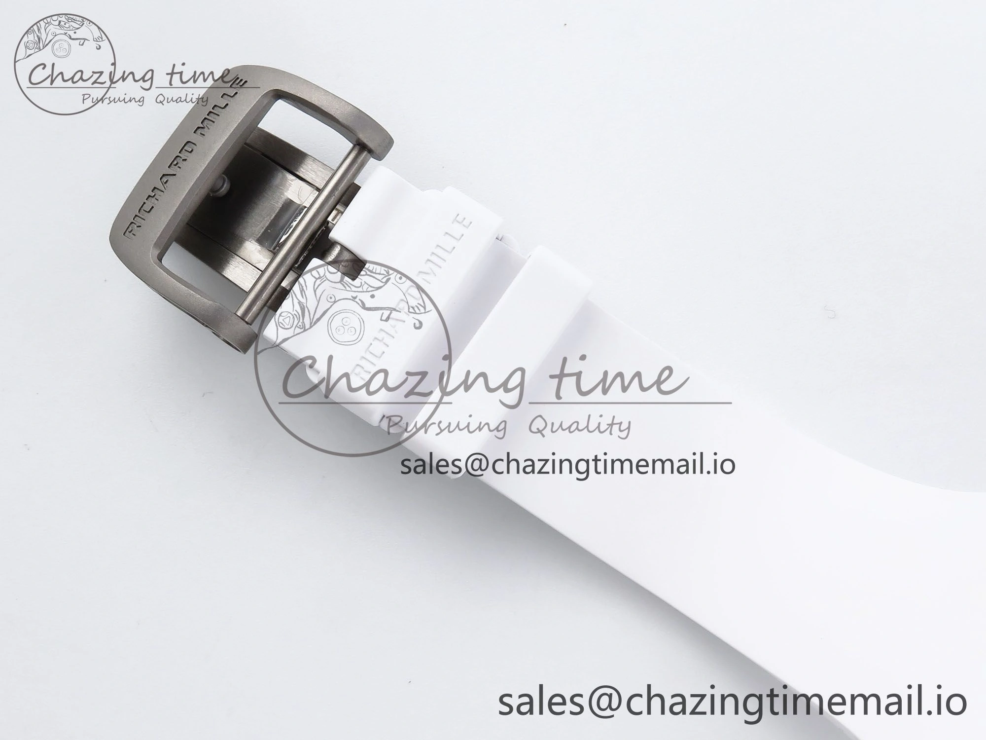 RM061 White Ceramic ZF 1:1 Best Edition on White Rubber Strap RMUL2 Super Clone