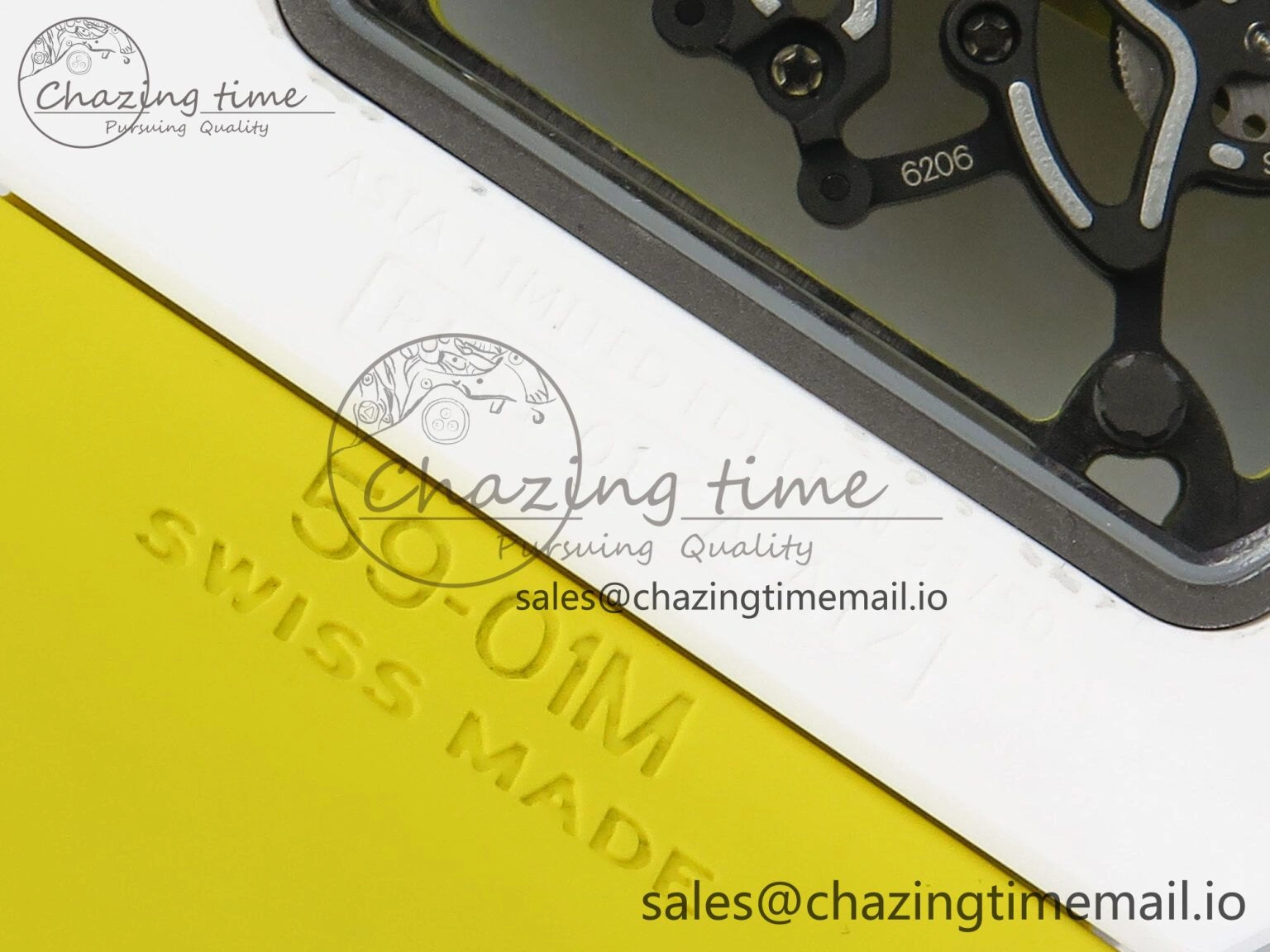 RM061 White Ceramic ZF 1:1 Best Edition on Yellow Rubber Strap RMUL2 Super Clone