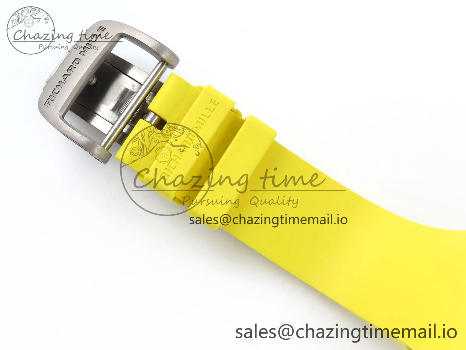 RM061 White Ceramic ZF 1:1 Best Edition on Yellow Rubber Strap RMUL2 Super Clone