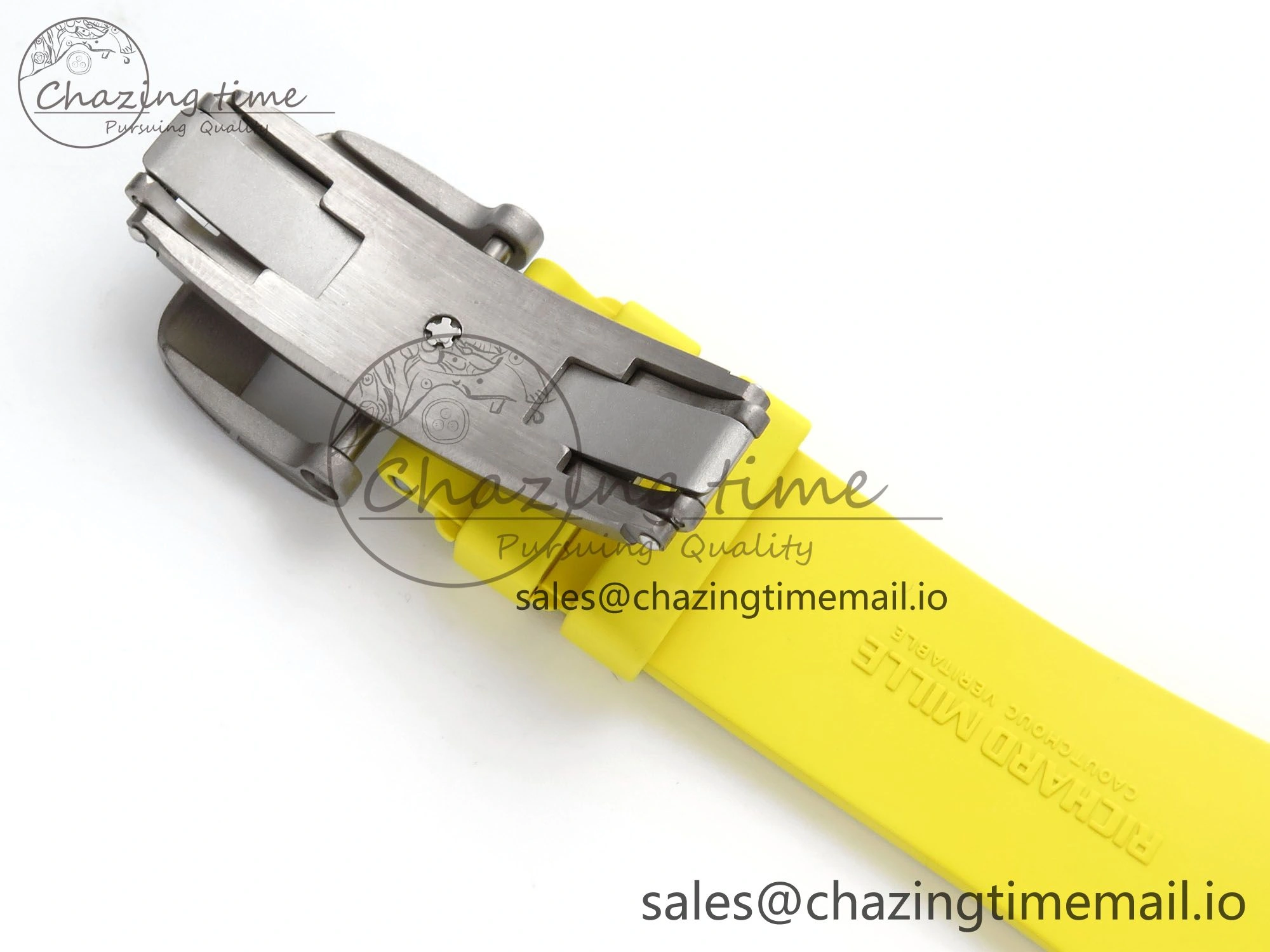 RM061 White Ceramic ZF 1:1 Best Edition on Yellow Rubber Strap RMUL2 Super Clone