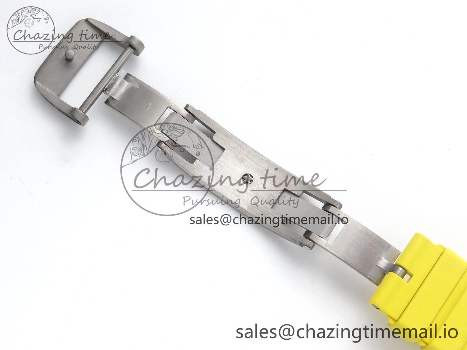 RM061 White Ceramic ZF 1:1 Best Edition on Yellow Rubber Strap RMUL2 Super Clone