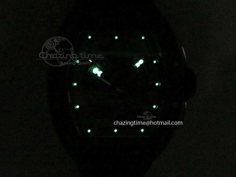 RM061 White Inner Bezel Skeleton Dial On Black Rubber Strap MIYOTA8215 KVF