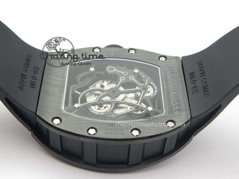 RM061 White Inner Bezel Skeleton Dial On Black Rubber Strap MIYOTA8215 KVF