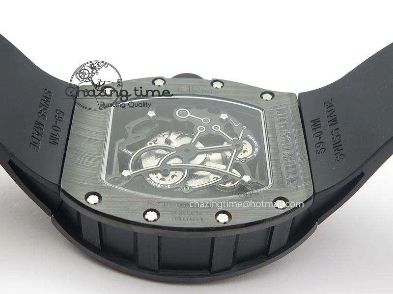 RM061 White Inner Bezel Skeleton Dial On Black Rubber Strap MIYOTA8215 KVF