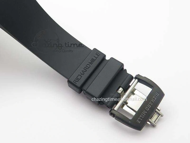 RM061 White Inner Bezel Skeleton Dial On Black Rubber Strap MIYOTA8215 KVF
