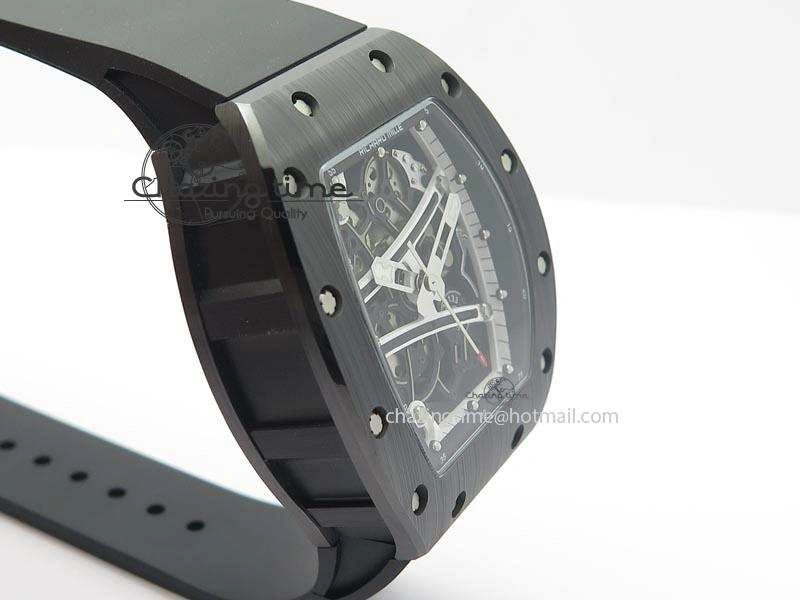 RM061 White Inner Bezel Skeleton Dial On Black Rubber Strap MIYOTA8215 KVF