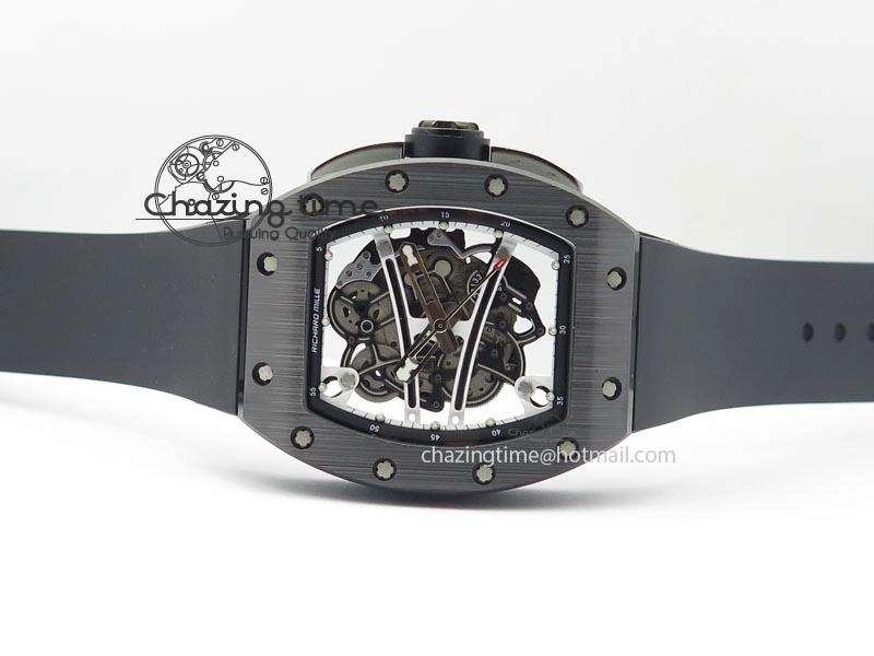 RM061 White Inner Bezel Skeleton Dial On Black Rubber Strap MIYOTA8215 KVF